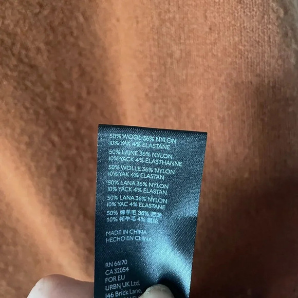 Anthropologie Wool Yak  Blend Cowl Turtleneck Slouchy Sweater Pumpkin Size XS - Picture 8 of 8